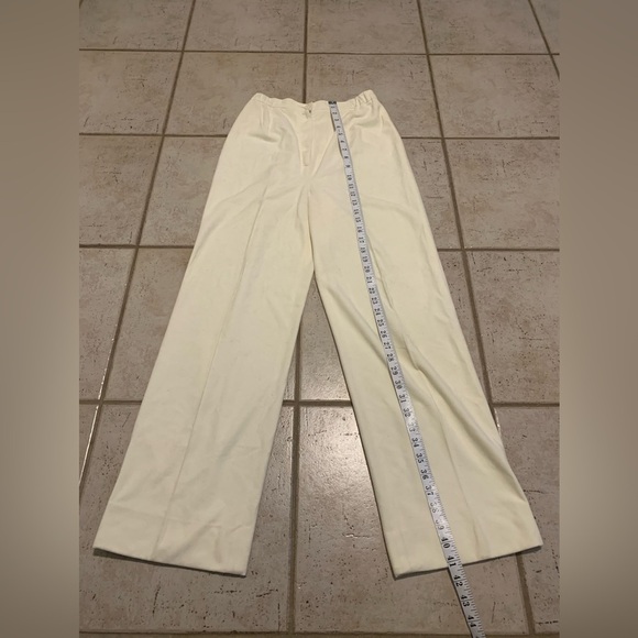 Vintage 1970s Rosecrest by Hudson Sportswear Yellow Wide Leg Trousers Size 14 - Picture 7 of 7